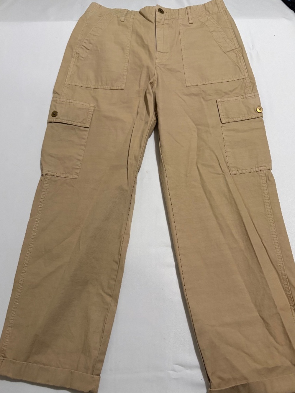 J. Crew Women's Size 27 Khaki Tan Cotton Wide Leg Utility Cargo Pants